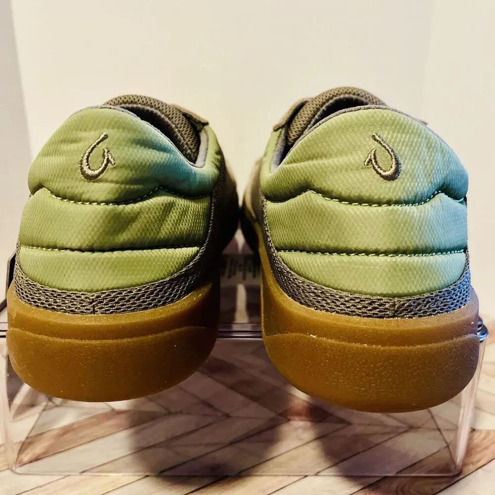 Olukai Punini Men’s 7 M‎ Sneakers Clay Lemon Grass Mesh Suede Drop in Heel Tan